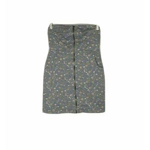 UO Kimchi Blue Floral Denim Strapless Dress S